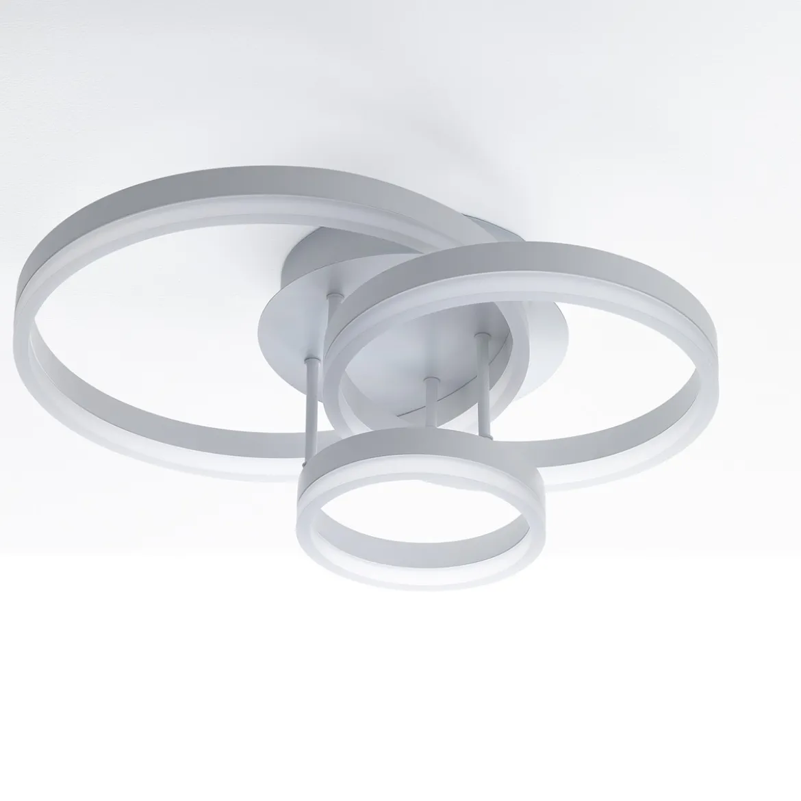 Rings white plafoniera / applique led in metallo bianco opaco 55x40 h19 cm