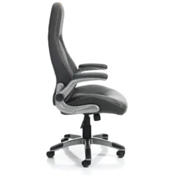 Riverside sedia da ufficio regolabile e girevole in pelle sintetica grigio scuro effetto invecchiato 72x65 h119/125 cm
