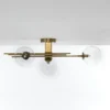 Roy lampadario / applique in metallo verniciato ottone opaco con sfere in vetro 74x20 h23 cm