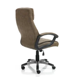 Rye brown sedia da ufficio regolabile e girevole in pelle sintetica marrone effetto invecchiato 64x63 h111/121 cm