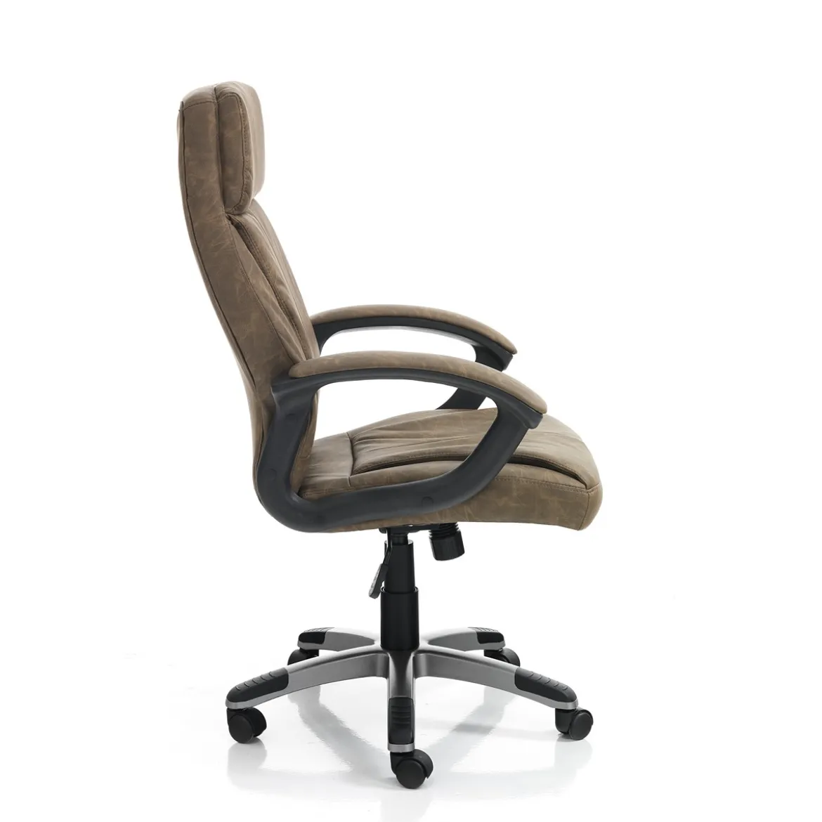 Rye brown sedia da ufficio regolabile e girevole in pelle sintetica marrone effetto invecchiato 64x63 h111/121 cm