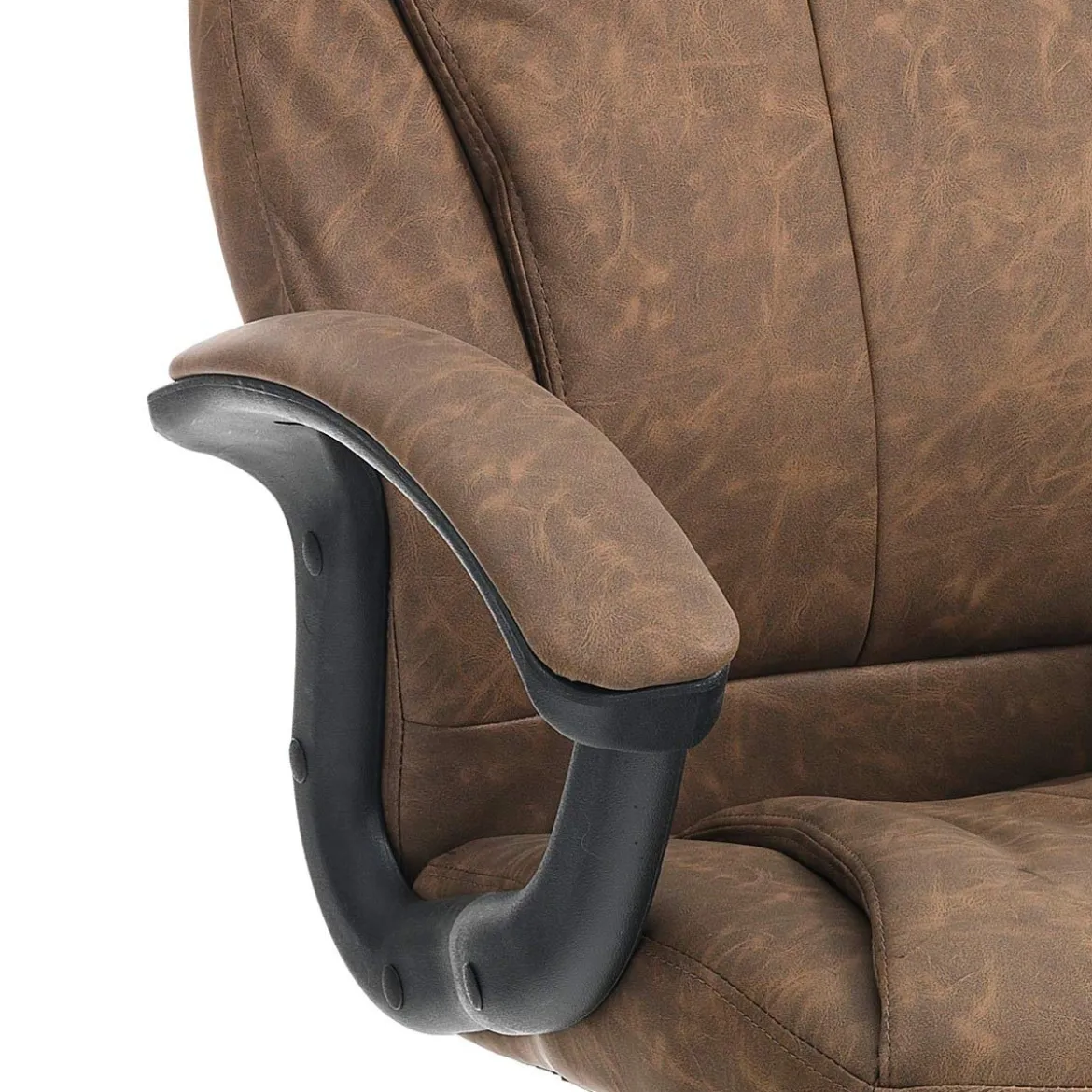 Rye brown sedia da ufficio regolabile e girevole in pelle sintetica marrone effetto invecchiato 64x63 h111/121 cm