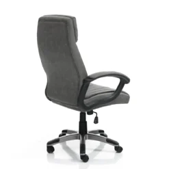 Rye grey sedia da ufficio regolabile e girevole in pelle sintetica grigio effetto invecchiato 64x63 h111/121 cm