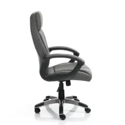 Rye grey sedia da ufficio regolabile e girevole in pelle sintetica grigio effetto invecchiato 64x63 h111/121 cm