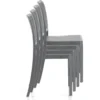 Sabine grey sedia interno esterno polip. colore grigio impilabile resistente agenti e raggi uv h.86 l.43 p.50 cm