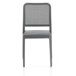 Sabine grey sedia interno esterno polip. colore grigio impilabile resistente agenti e raggi uv h.86 l.43 p.50 cm