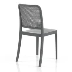 Sabine grey sedia interno esterno polip. colore grigio impilabile resistente agenti e raggi uv h.86 l.43 p.50 cm