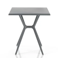 Sabine grey tavolo leggero da esterno in polip. colore grigio opaco resistente agenti e raggi uv h.76 l.70 p.70 cm