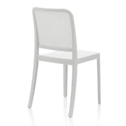 Sabine white sedia interno esterno polip. colore bianco impilabile resistente agenti e raggi uv h.86 l.43 p.50 cm