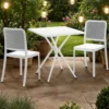 Sabine white tavolo leggero da esterno in polip. colore bianco opaco resistente agenti e raggi uv h.76 l.70 p.70 cm