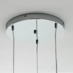 Saky clear lampadario 3 luci in vetro trasparente h126 d47 cm
