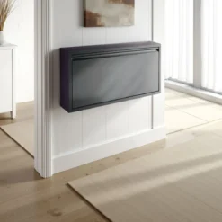 Sandy dark grey scarpiera a parete 1 anta metallo colore antracite h375 l75 p125