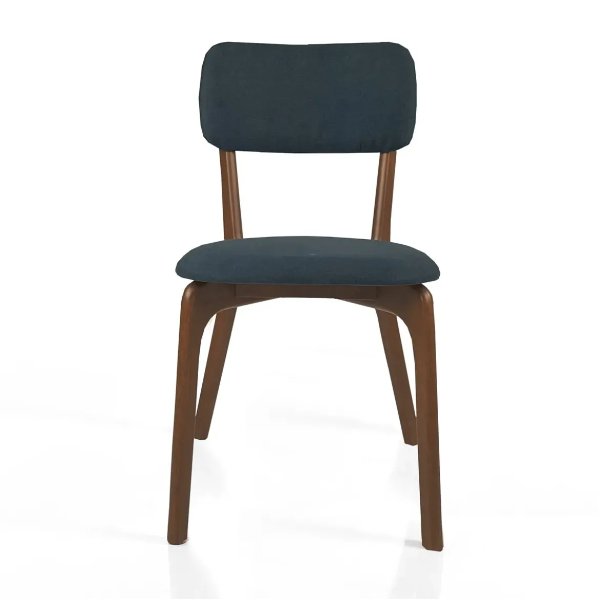 Sedia AGATA DARK WOOD legno massello tinto finitura Noce seduta Tessuto Grigio scuro seduta H 48 L47 P44