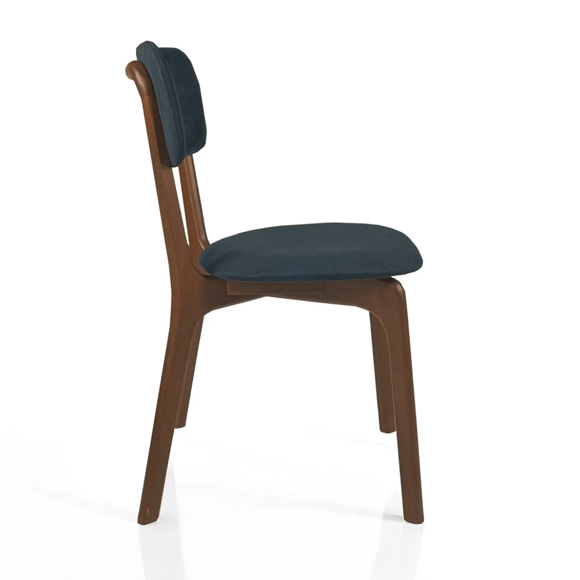 Sedia AGATA DARK WOOD legno massello tinto finitura Noce seduta Tessuto Grigio scuro seduta H 48 L47 P44