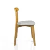 Sedia AMBRA WOOD Legno massello tinto finitura Rovere seduta Tessuto Grigio scuro seduta H47 L45 P41