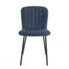 sedia COSY BLUE tessuto Blu struttura metallo Nero opaco H77 L43 P53