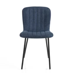 sedia COSY BLUE tessuto Blu struttura metallo Nero opaco H77 L43 P53