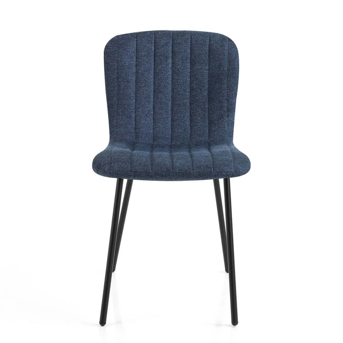 sedia COSY BLUE tessuto Blu struttura metallo Nero opaco H77 L43 P53