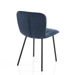sedia COSY BLUE tessuto Blu struttura metallo Nero opaco H77 L43 P53