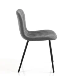sedia COSY GREY tessuto Grigio struttura metallo Nero opaco H77 L43 P53