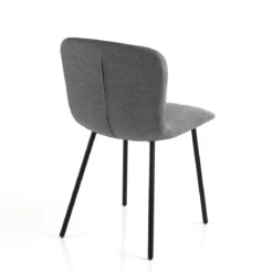 sedia COSY GREY tessuto Grigio struttura metallo Nero opaco H77 L43 P53