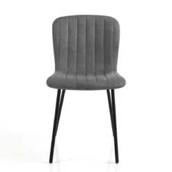 sedia COSY GREY tessuto Grigio struttura metallo Nero opaco H77 L43 P53