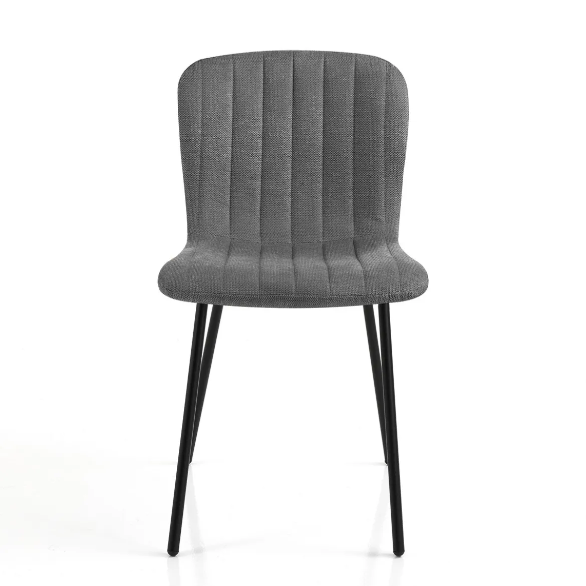 sedia COSY GREY tessuto Grigio struttura metallo Nero opaco H77 L43 P53