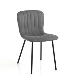 sedia COSY GREY tessuto Grigio struttura metallo Nero opaco H77 L43 P53