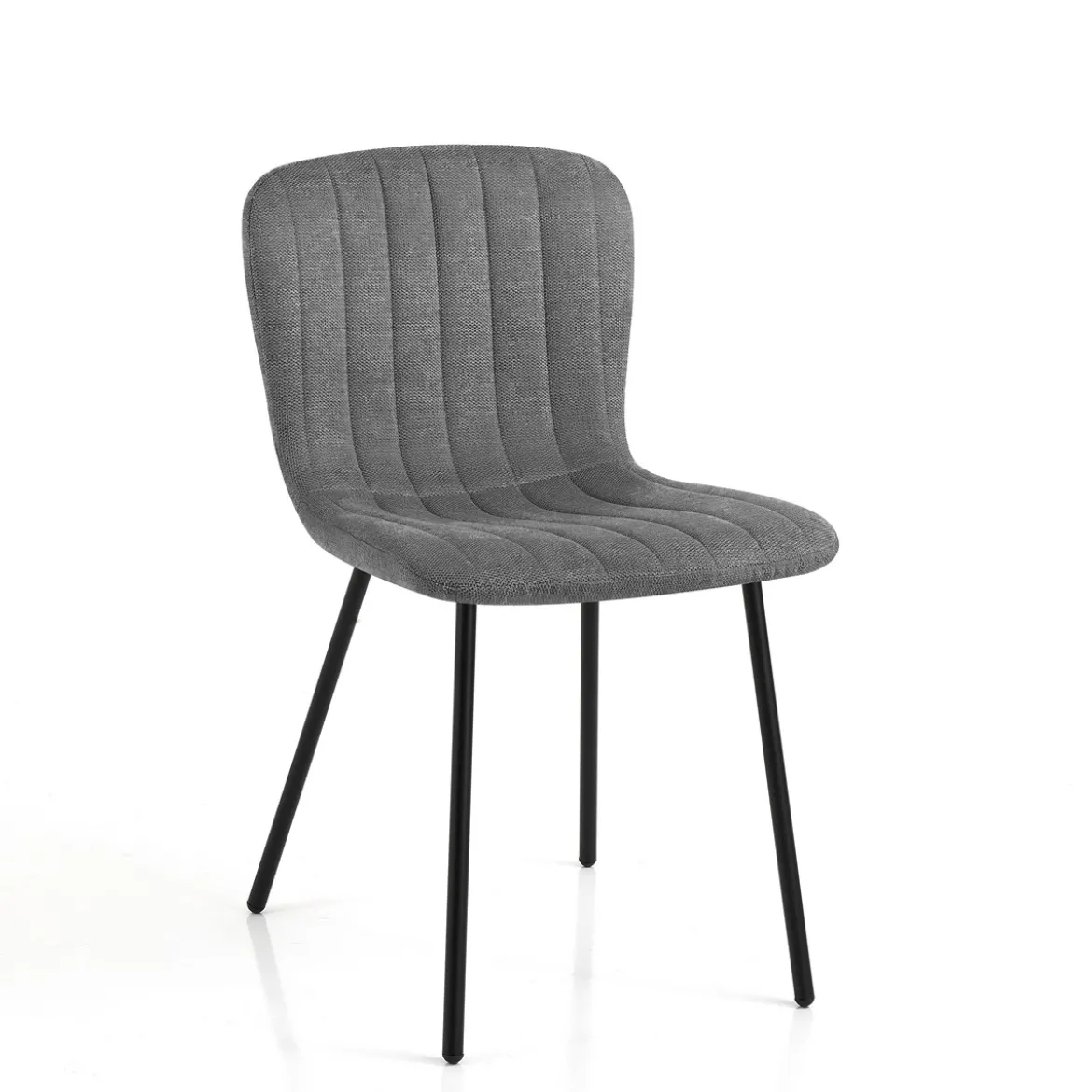 sedia COSY GREY tessuto Grigio struttura metallo Nero opaco H77 L43 P53