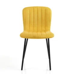 sedia COSY YELLOW tessuto Giallo struttura metallo Nero opaco H77 L43 P53