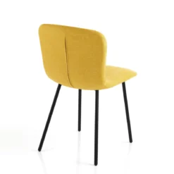 sedia COSY YELLOW tessuto Giallo struttura metallo Nero opaco H77 L43 P53