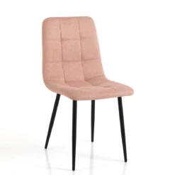 Sedia FAFFY PINK EVO tessuto Rosa struttura metallo Nero opaco H85 L42 P53