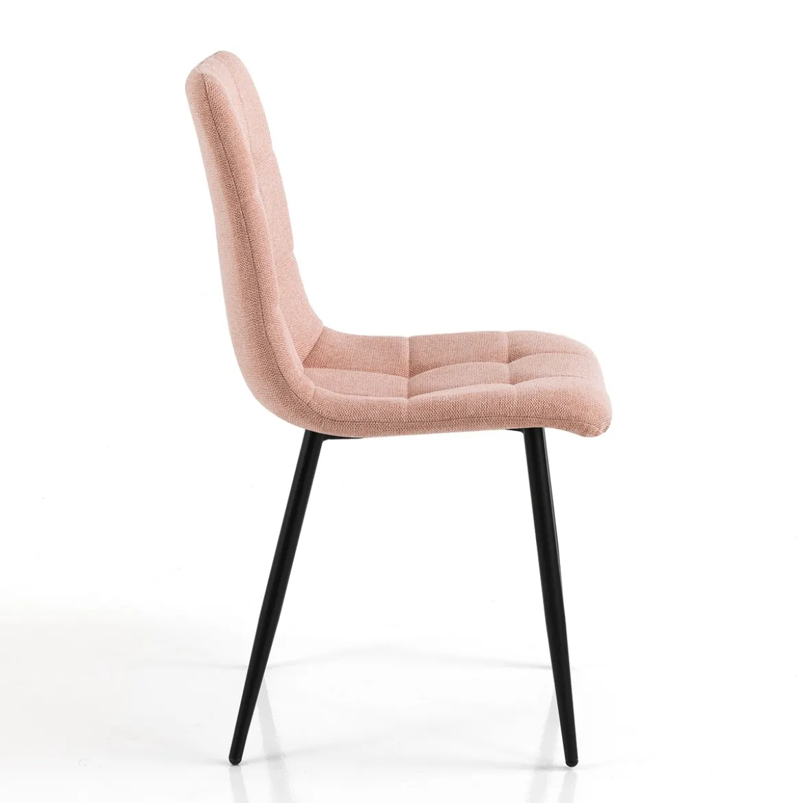 Sedia FAFFY PINK EVO tessuto Rosa struttura metallo Nero opaco H85 L42 P53