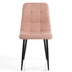 Sedia FAFFY PINK EVO tessuto Rosa struttura metallo Nero opaco H85 L42 P53