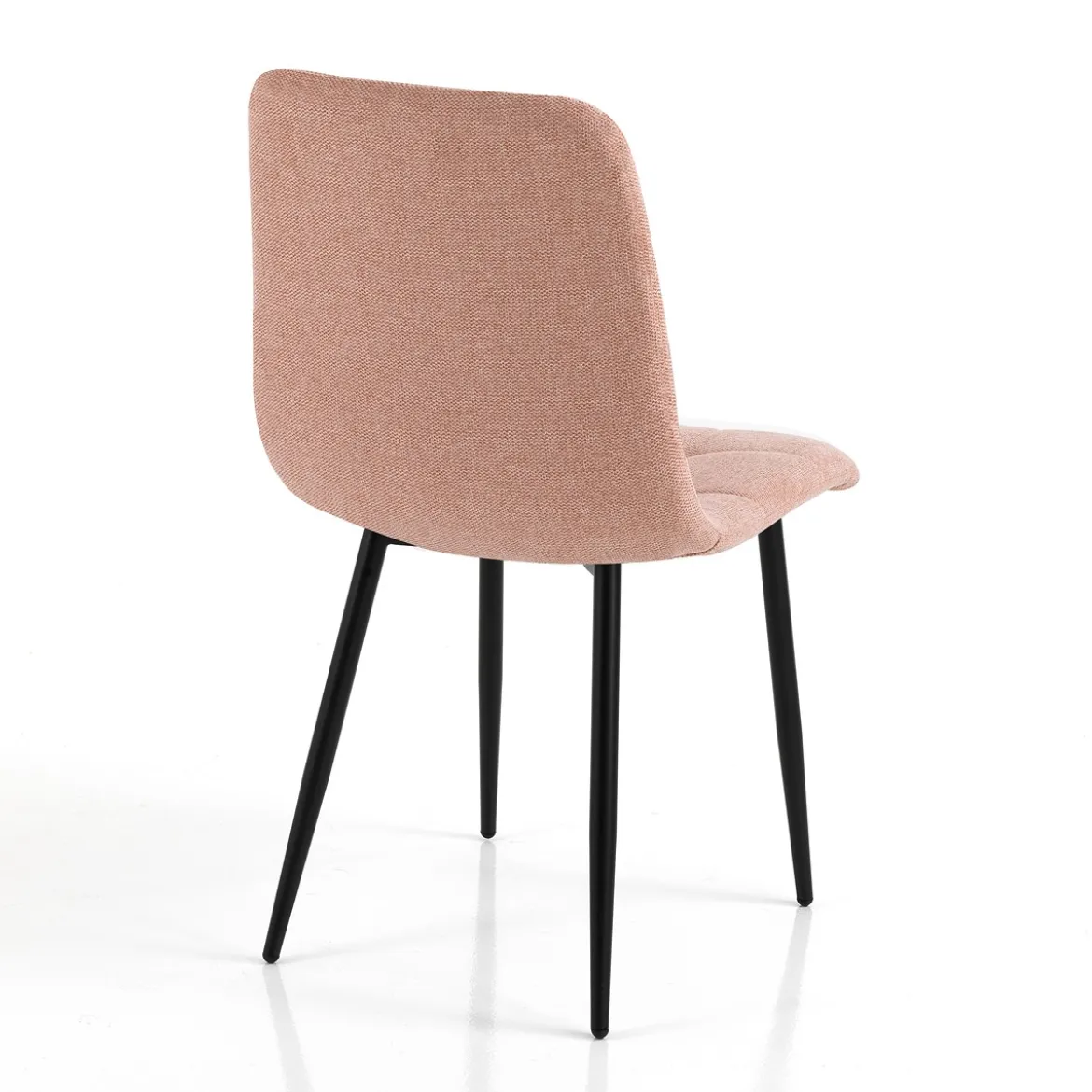Sedia FAFFY PINK EVO tessuto Rosa struttura metallo Nero opaco H85 L42 P53