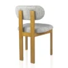 Sedia TRIPOD WOOD legno massello tinto finitura Rovere seduta Tessuto Grigio scuro seduta H49 L50 P48