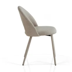 Selma Beige Sedia Imbottita tessuto panna easy clean poliestere h79 l51 p54 seduta h48