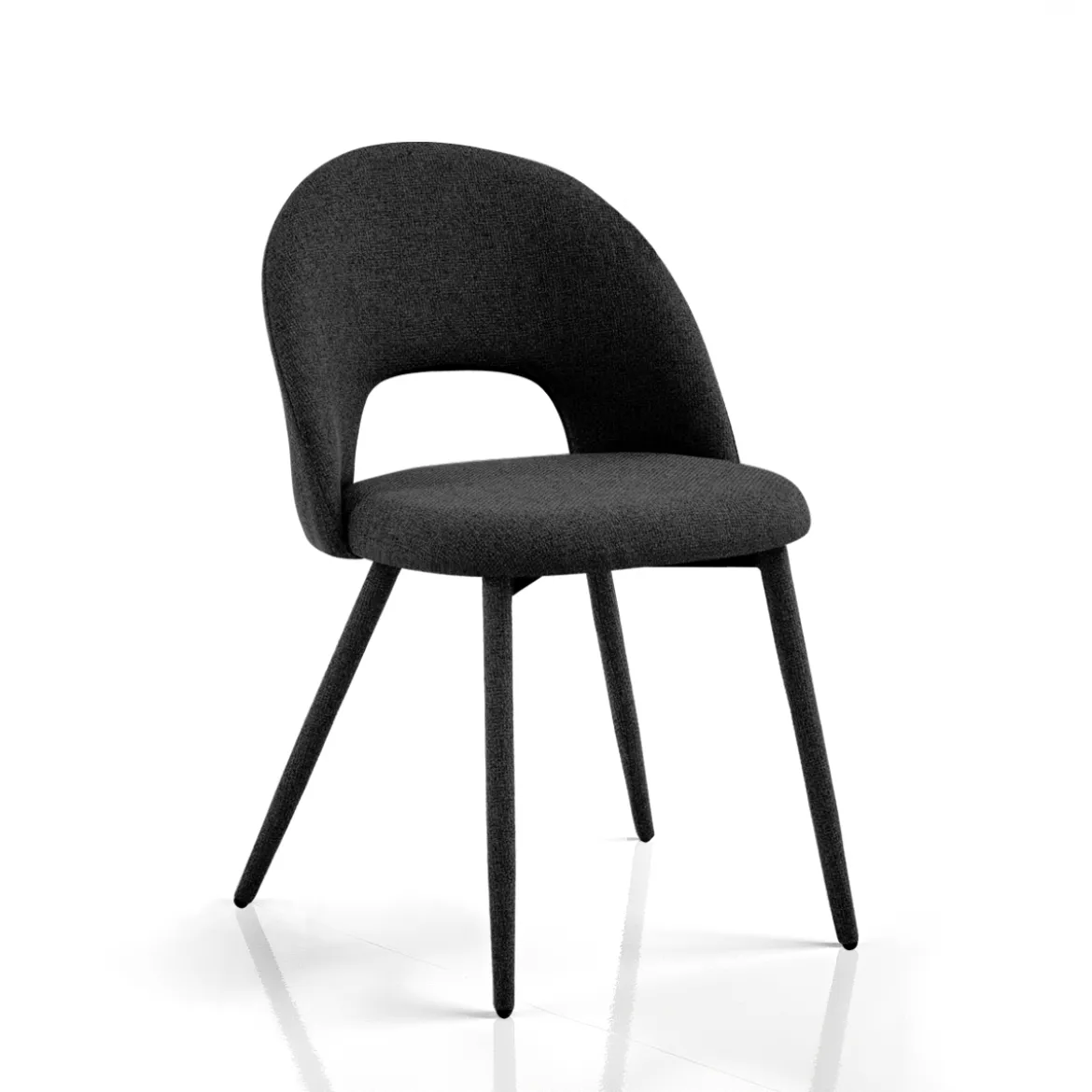 Selma Black Sedia Imbottita tessuto nero easy clean poliestere h79 l51 p54 seduta h48