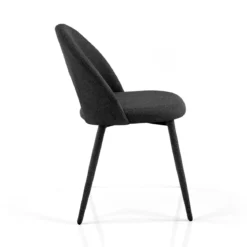 Selma Black Sedia Imbottita tessuto nero easy clean poliestere h79 l51 p54 seduta h48