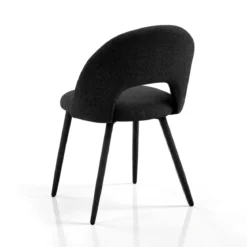 Selma Black Sedia Imbottita tessuto nero easy clean poliestere h79 l51 p54 seduta h48