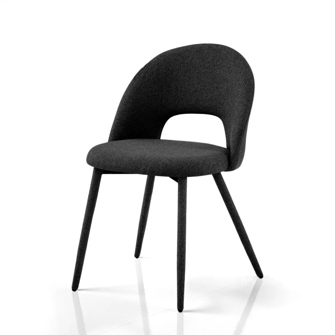Selma Black Sedia Imbottita tessuto nero easy clean poliestere h79 l51 p54 seduta h48