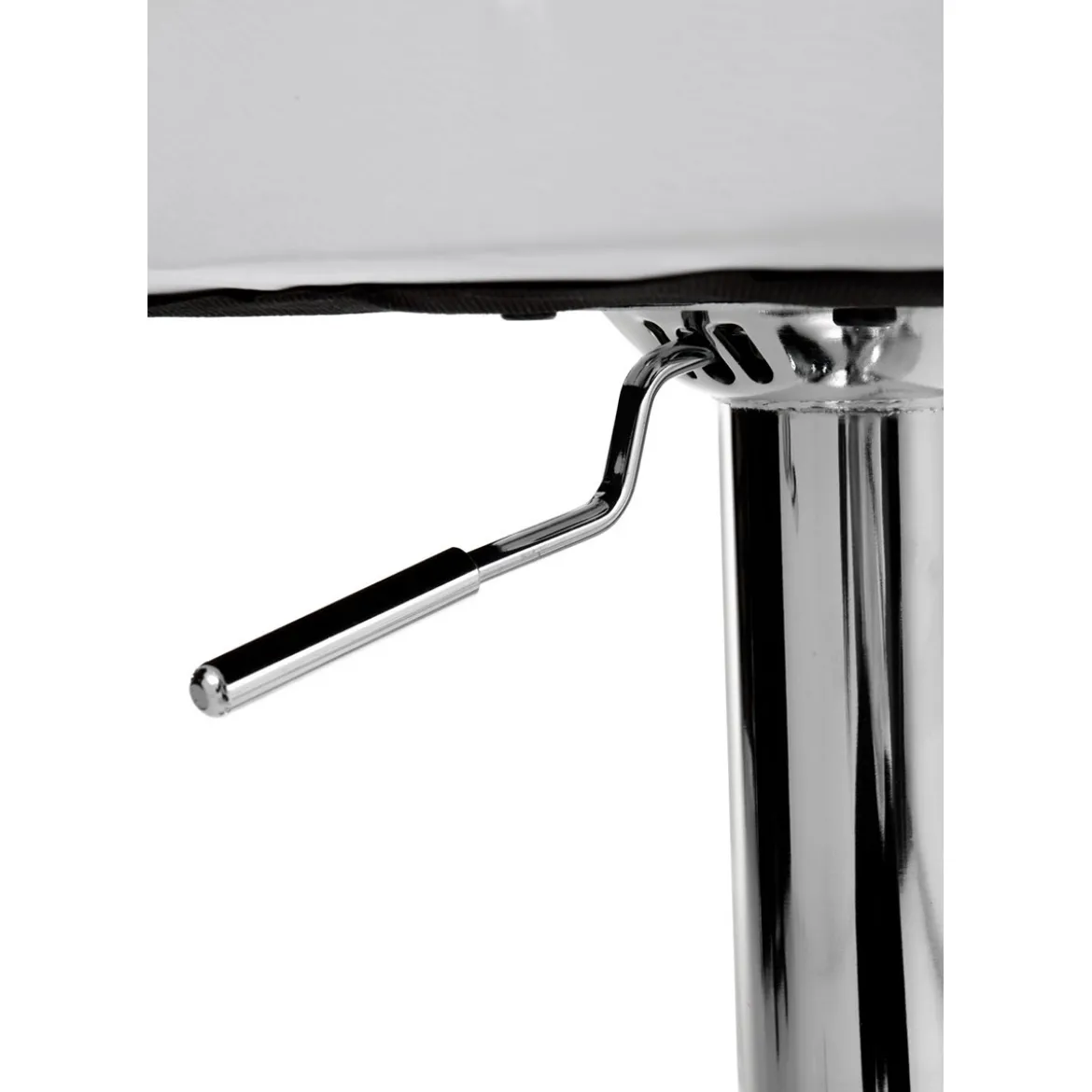 Sem sgabello regolabile in pelle sintetica bianca e metallo cromato 40x53xh95-115 cm