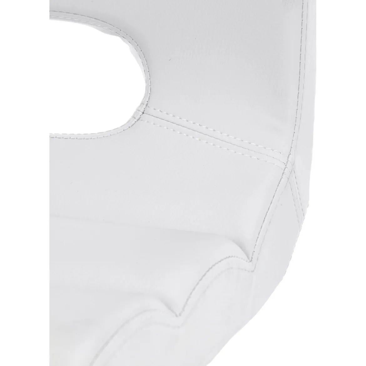Sem sgabello regolabile in pelle sintetica bianca e metallo cromato 40x53xh95-115 cm