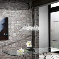 Sfere big lampadario con sfere in vetro trasparente d60 h80 cm
