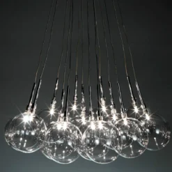 Sfere big lampadario con sfere in vetro trasparente d60 h80 cm