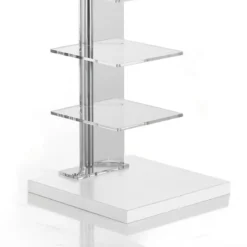 Sheer libreria a colonna 10 ripiani in acrilico trasparente e metallo cromato 30x30xh148 cm