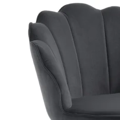Shell grey sgabello in tessuto effetto velluto grigia e metallo verniciato oro lucido 56x58xh92 cm seduta h 65cm