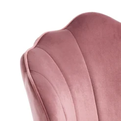 Shell pink sgabello in tessuto effetto velluto rosa cipria e metallo verniciato oro lucido 56x58xh92 cm seduta h 65 cm