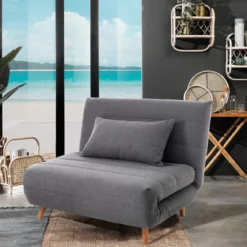 Shift lines grey poltrona letto tessuto grigio cm l105 p85 h80 letto cm l105 p190 h27