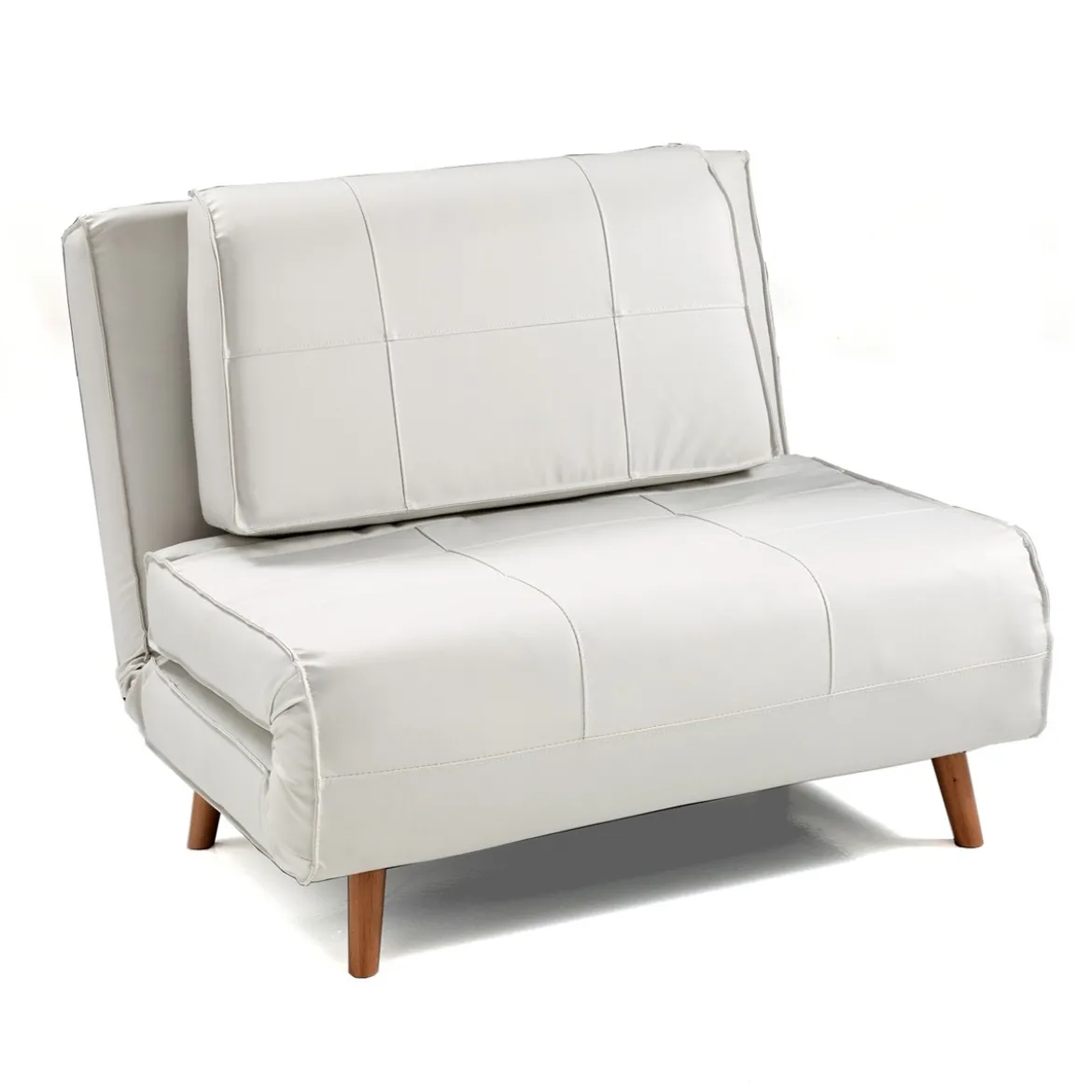 Shift poltrona letto in pelle sintetica bianca l100 p85/180 cm